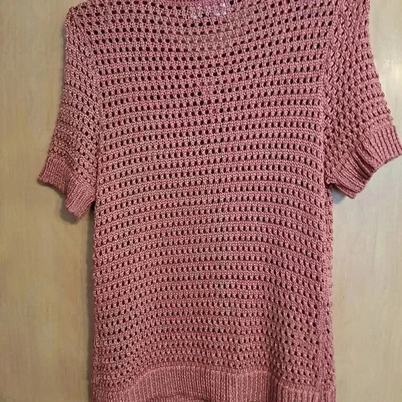 Jones New York women's  mauve pink open knit cardigan sweater S small - Picture 4 of 6